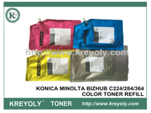 KONICA MINOLTA BIZHUB C284 // 364/280/360 RECARGA EN POLVO DE TÓNER DE COLOR